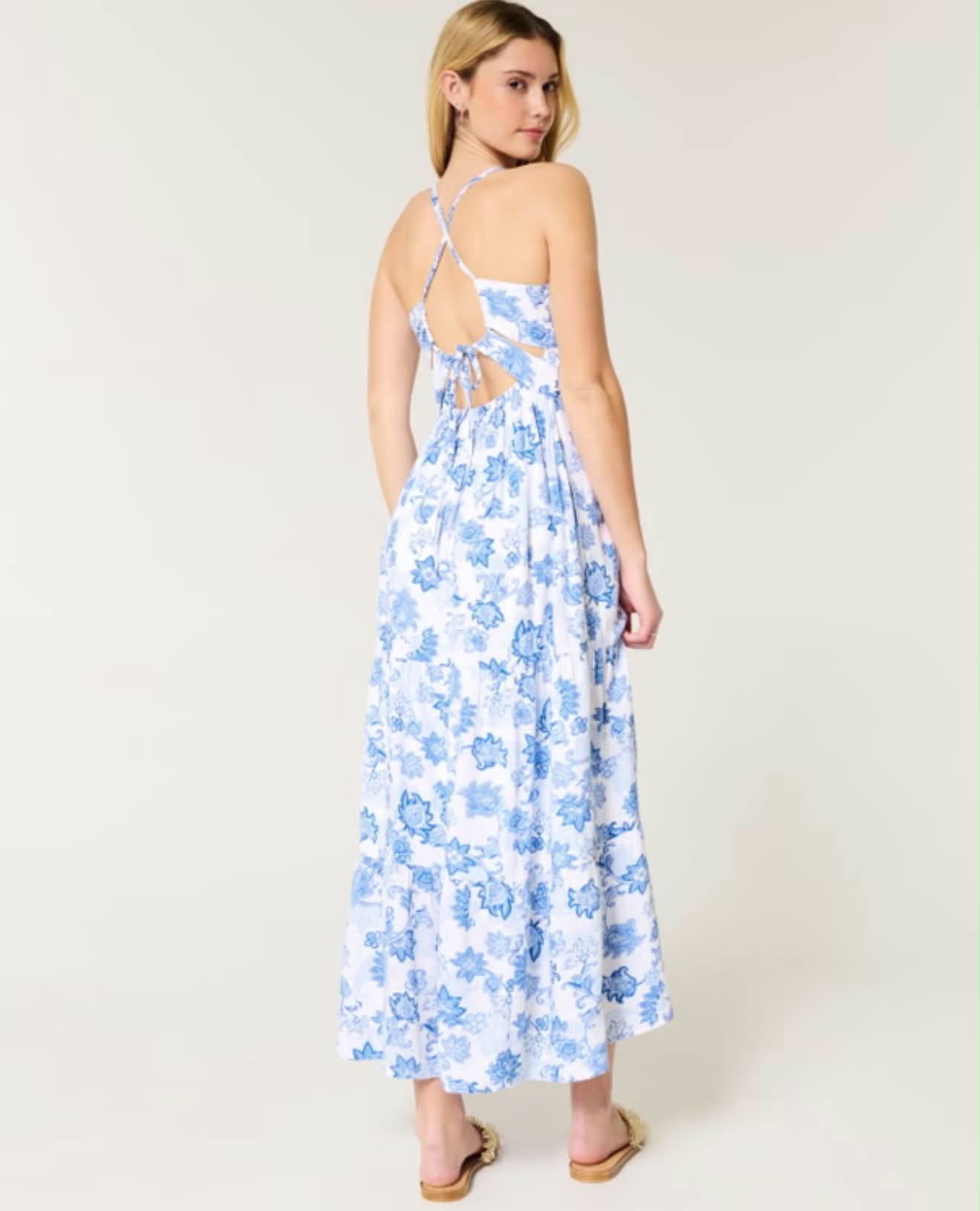 Vestido largo con espalda abierta