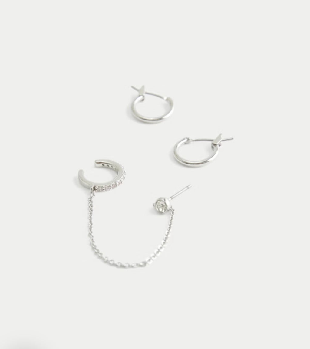 Pack de 2 pendientes de aro y ear cuff