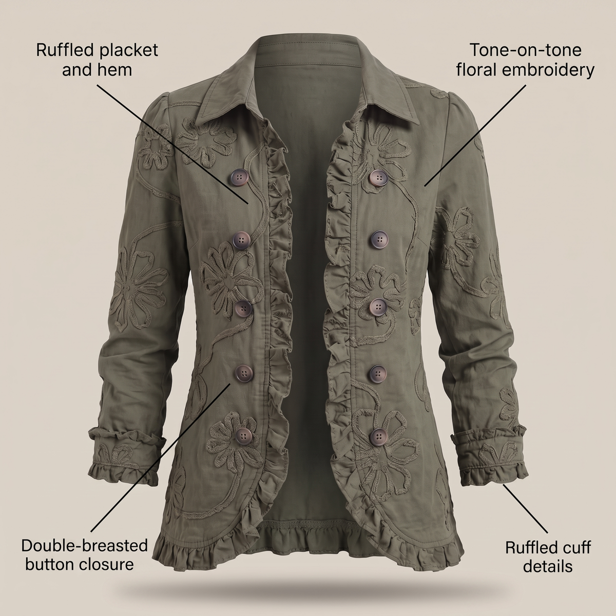 CORDELIA FLORAL TRIM JACKET