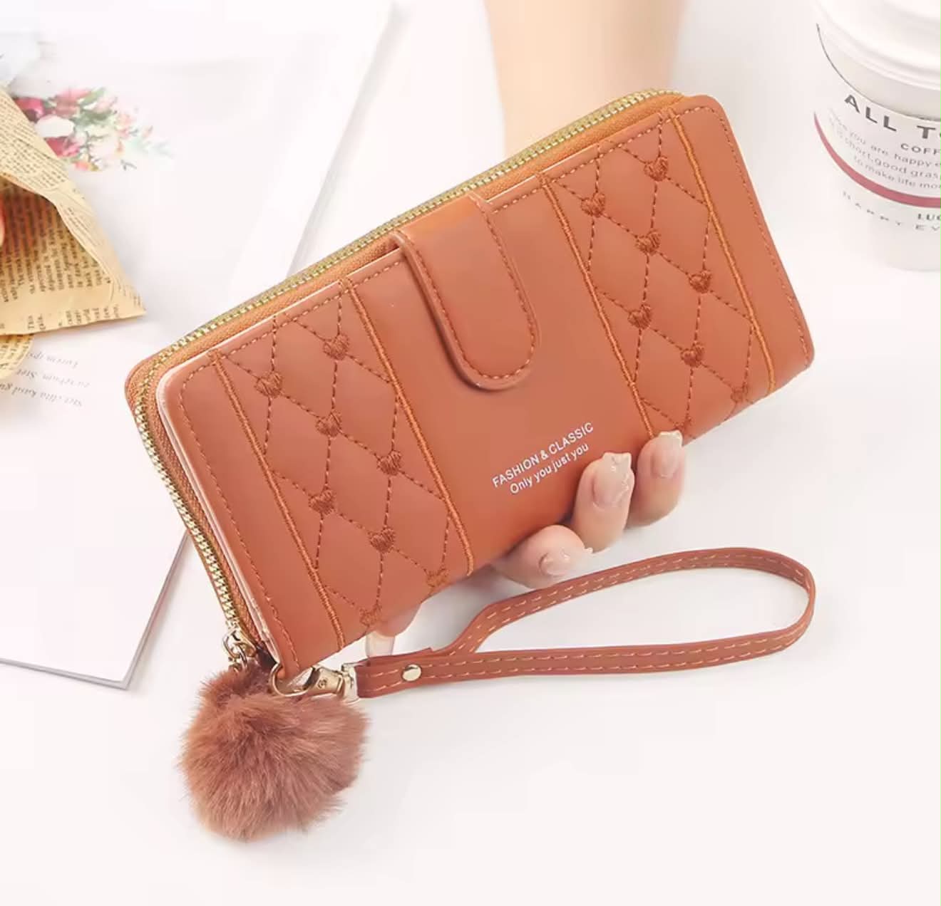 legant Quilted Zip Wallet for Women