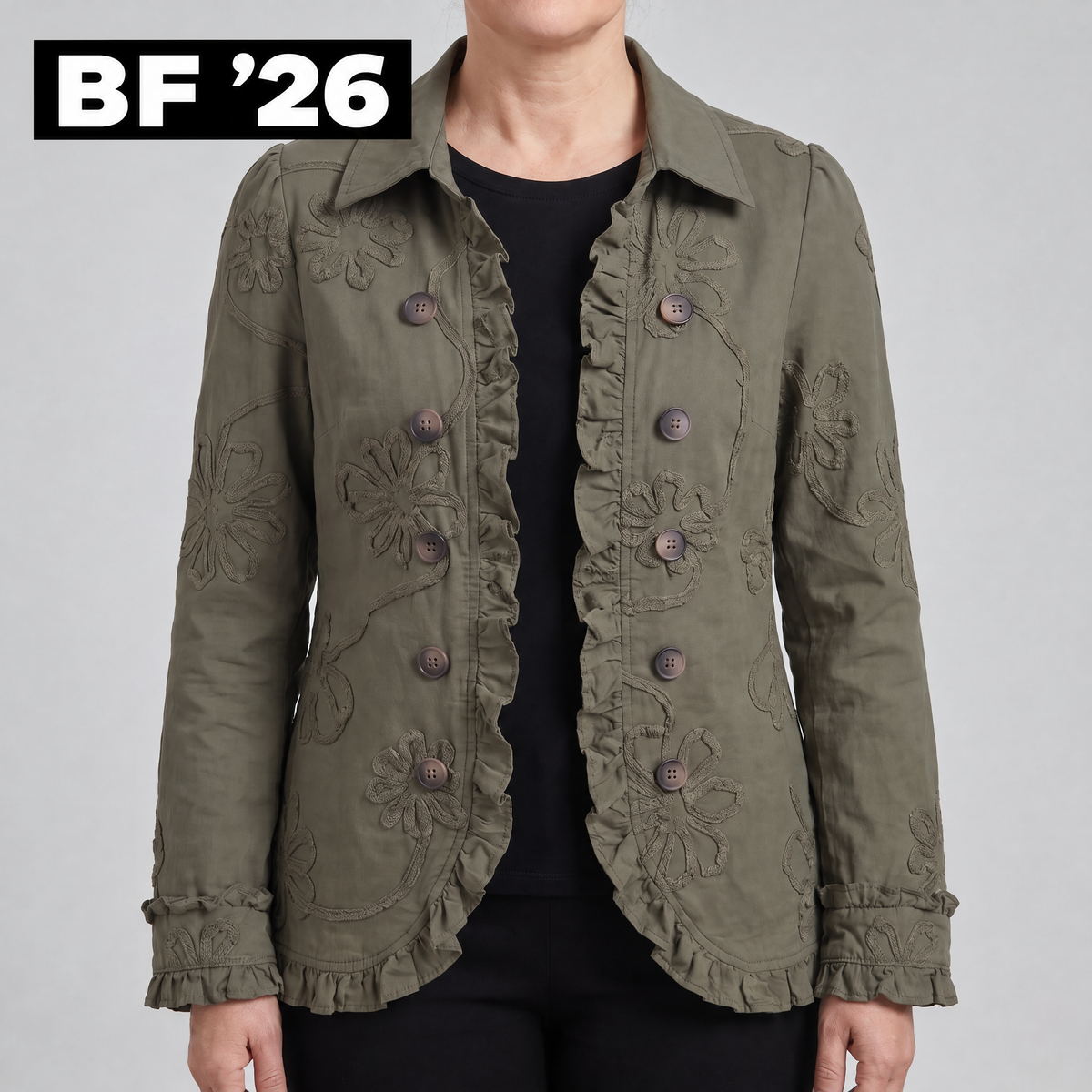 CORDELIA FLORAL TRIM JACKET