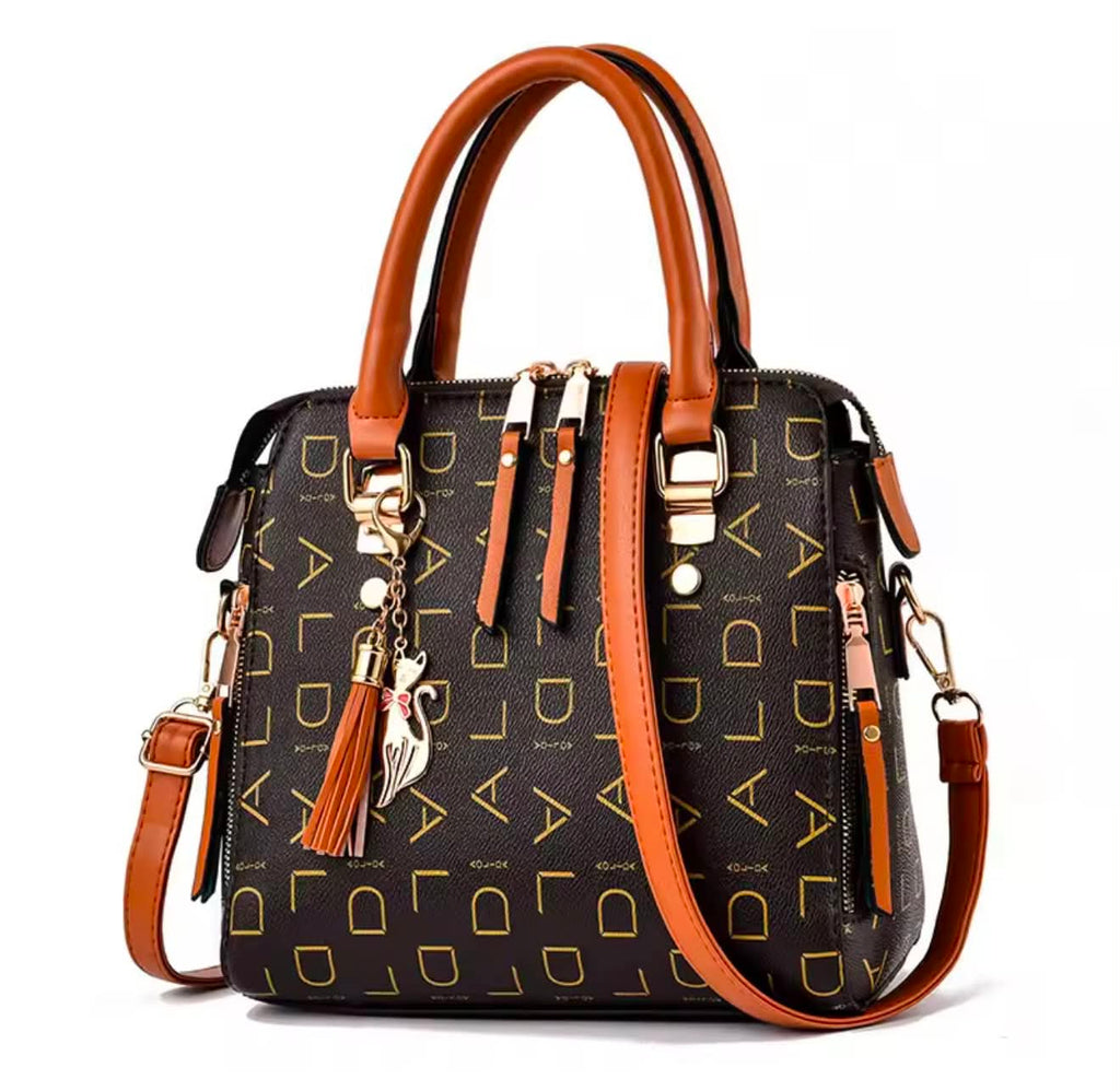 Luxury Monogram Handbag with Tassel Charm
