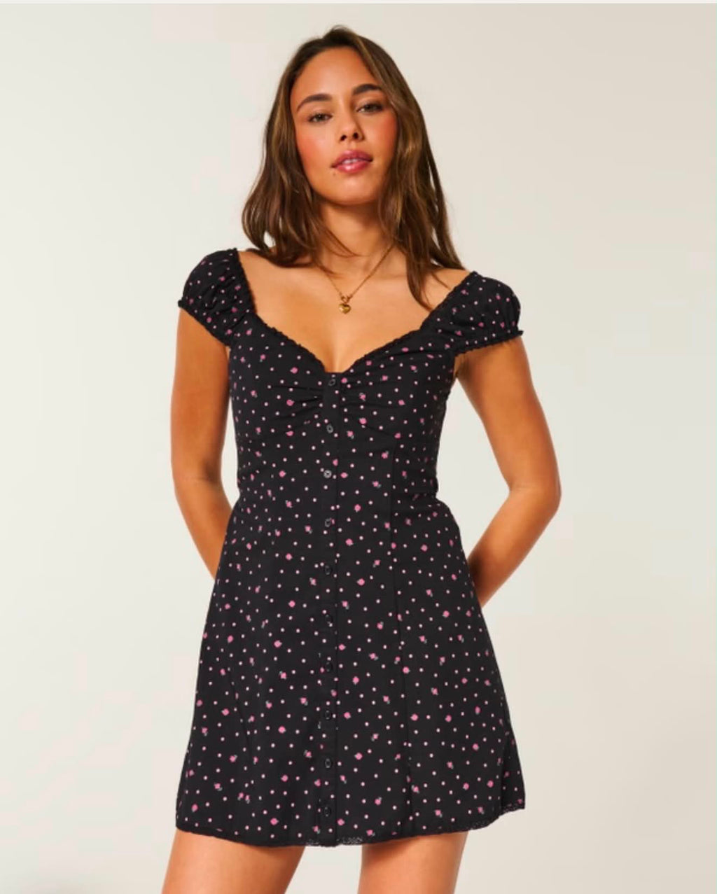 Vestido camisero abotonado de manga japonesa