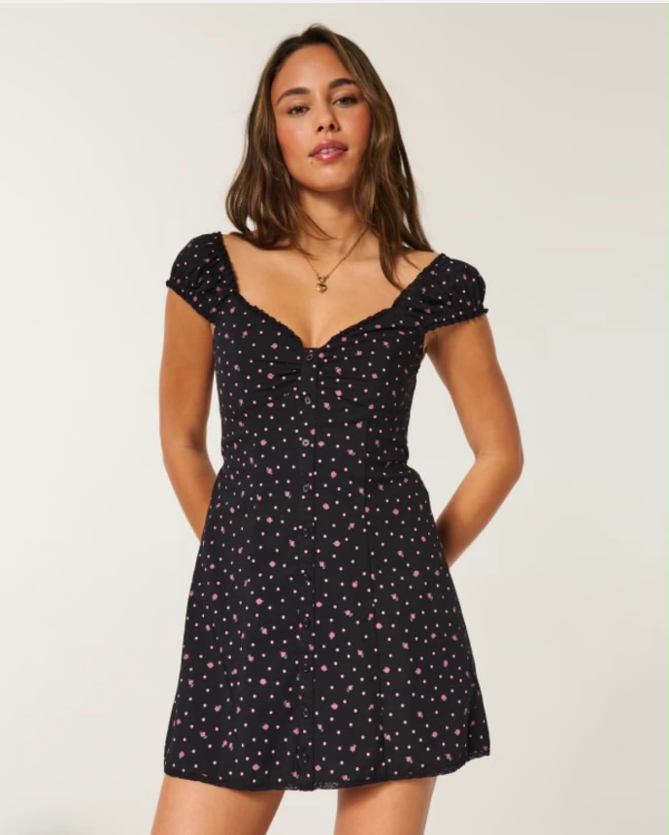 Vestido camisero abotonado de manga japonesa