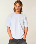 Camiseta de algodón gruesa de corte cuadrado y cuello redondo