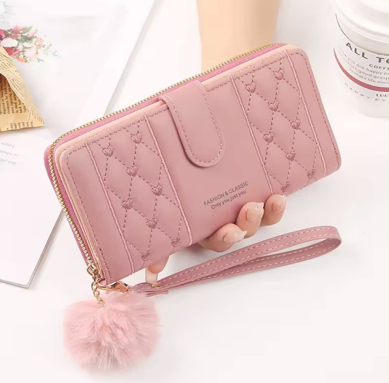 legant Quilted Zip Wallet for Women