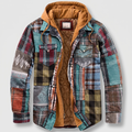 CORDED CHECK HOODED JACKET