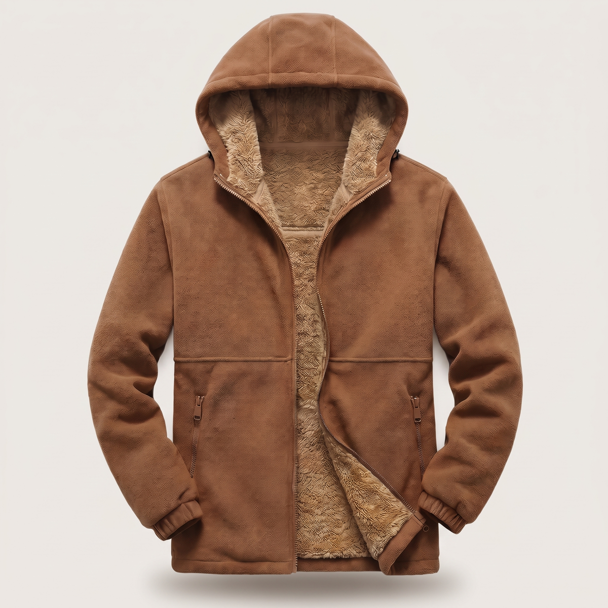 SHERPA LINED FLEECE HOODED JACKET