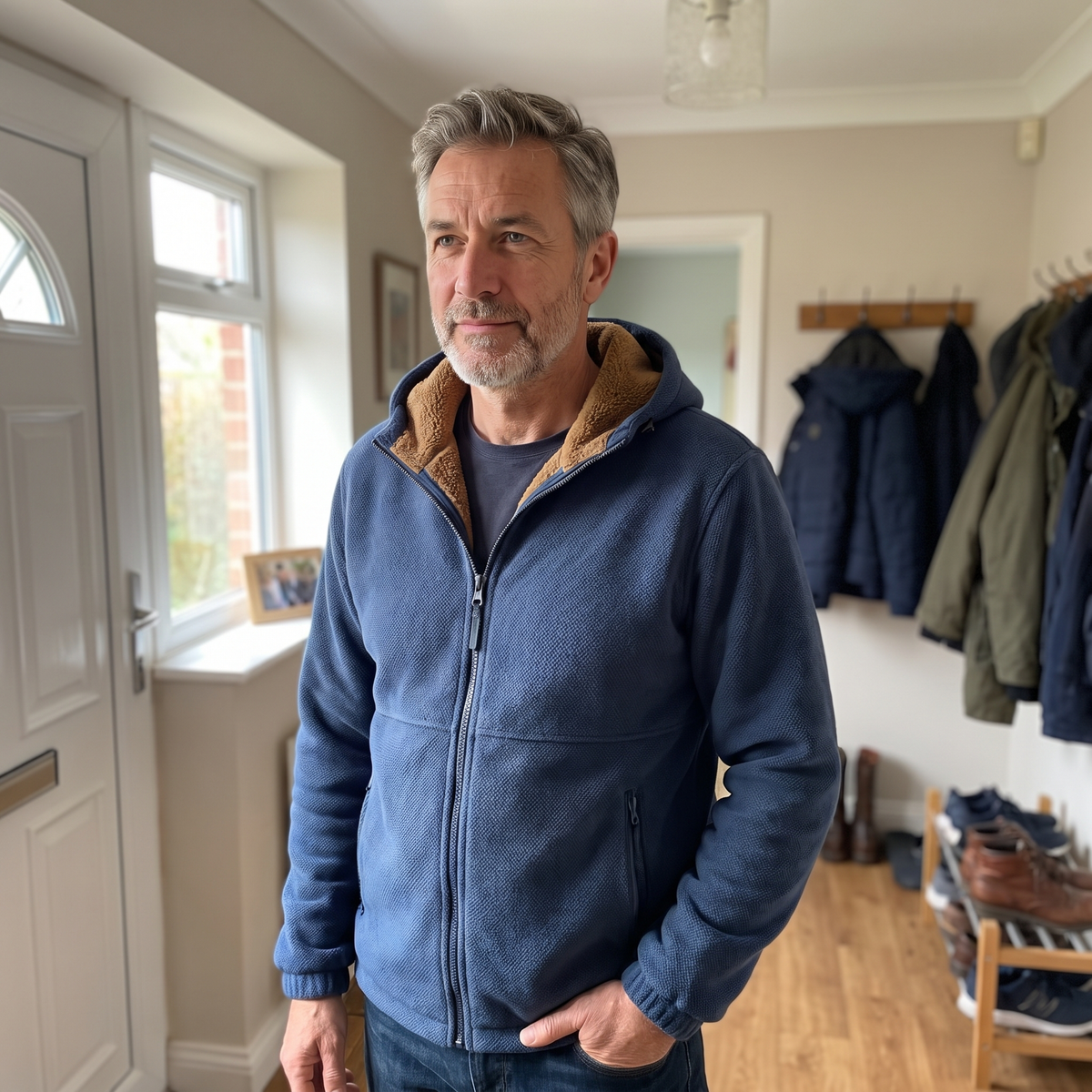 SHERPA LINED FLEECE HOODED JACKET