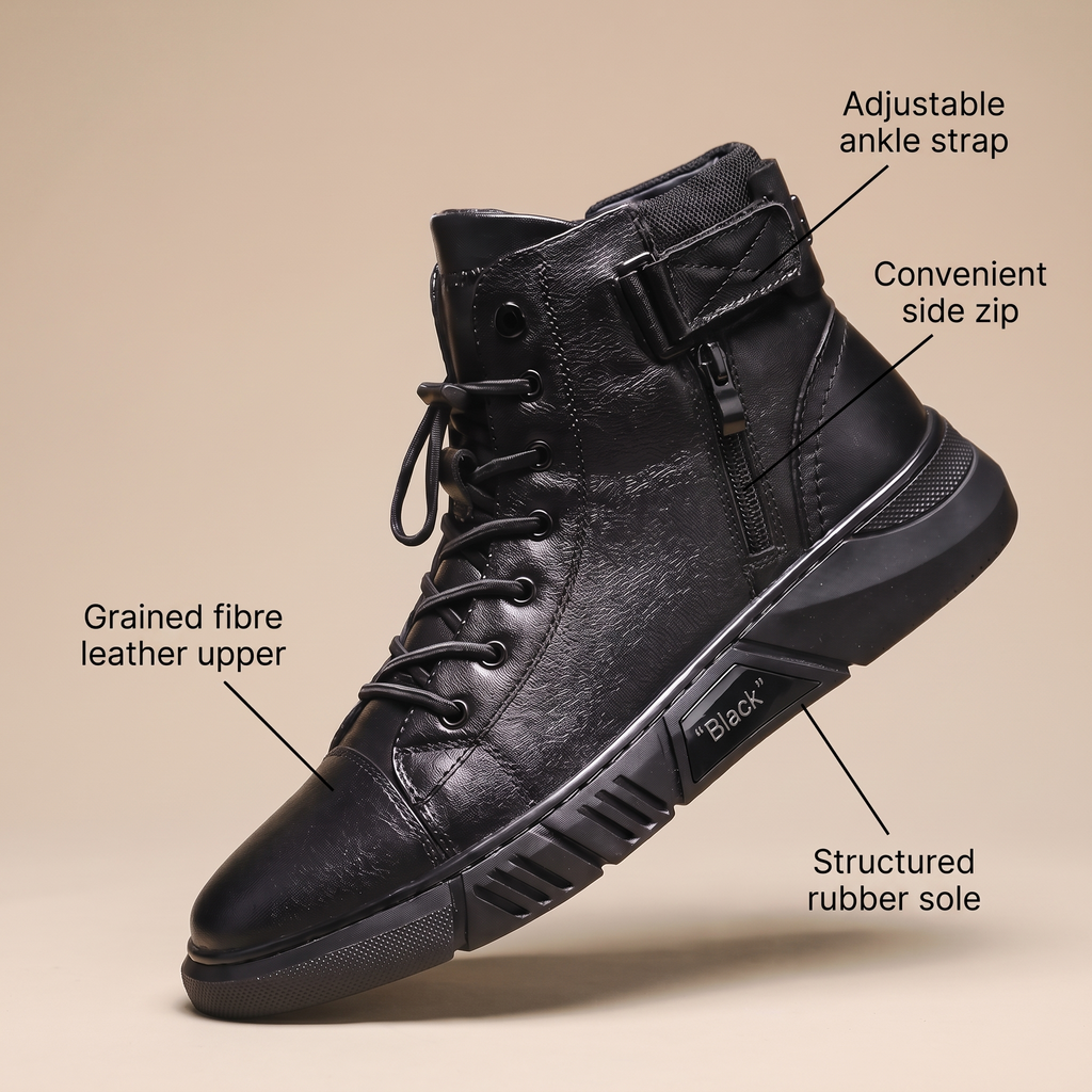 CLASSIC LEATHER HIGH TOP BOOTS