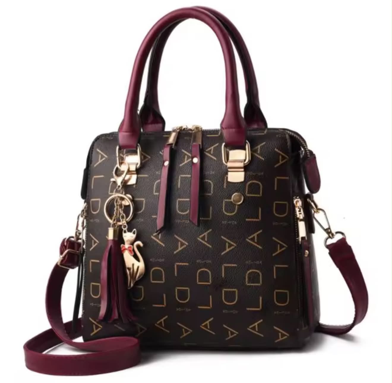 Luxury Monogram Handbag with Tassel Charm