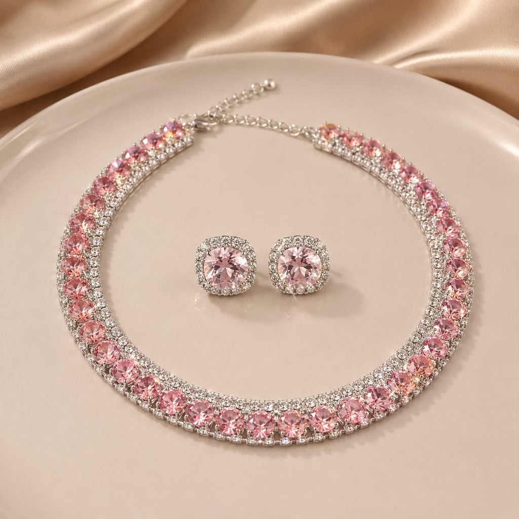 Black Crystal Luxury Jewelry Set – Necklace & Earrings