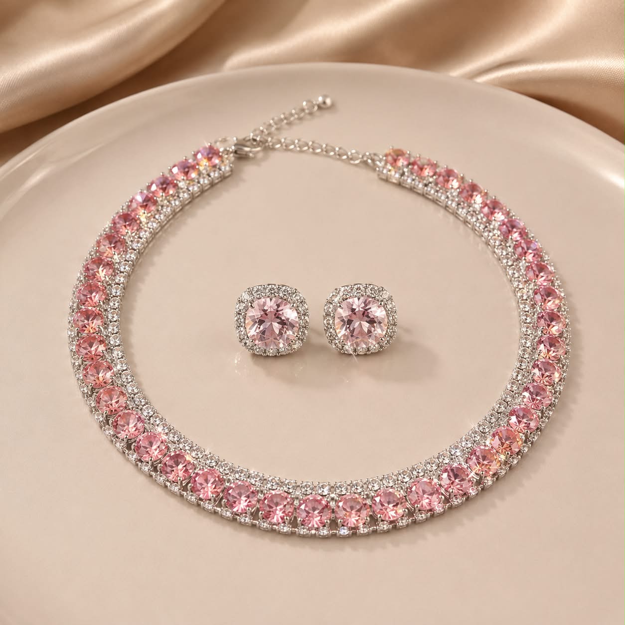 Black Crystal Luxury Jewelry Set – Necklace & Earrings