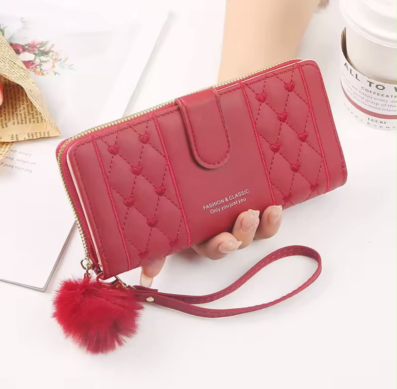 legant Quilted Zip Wallet for Women