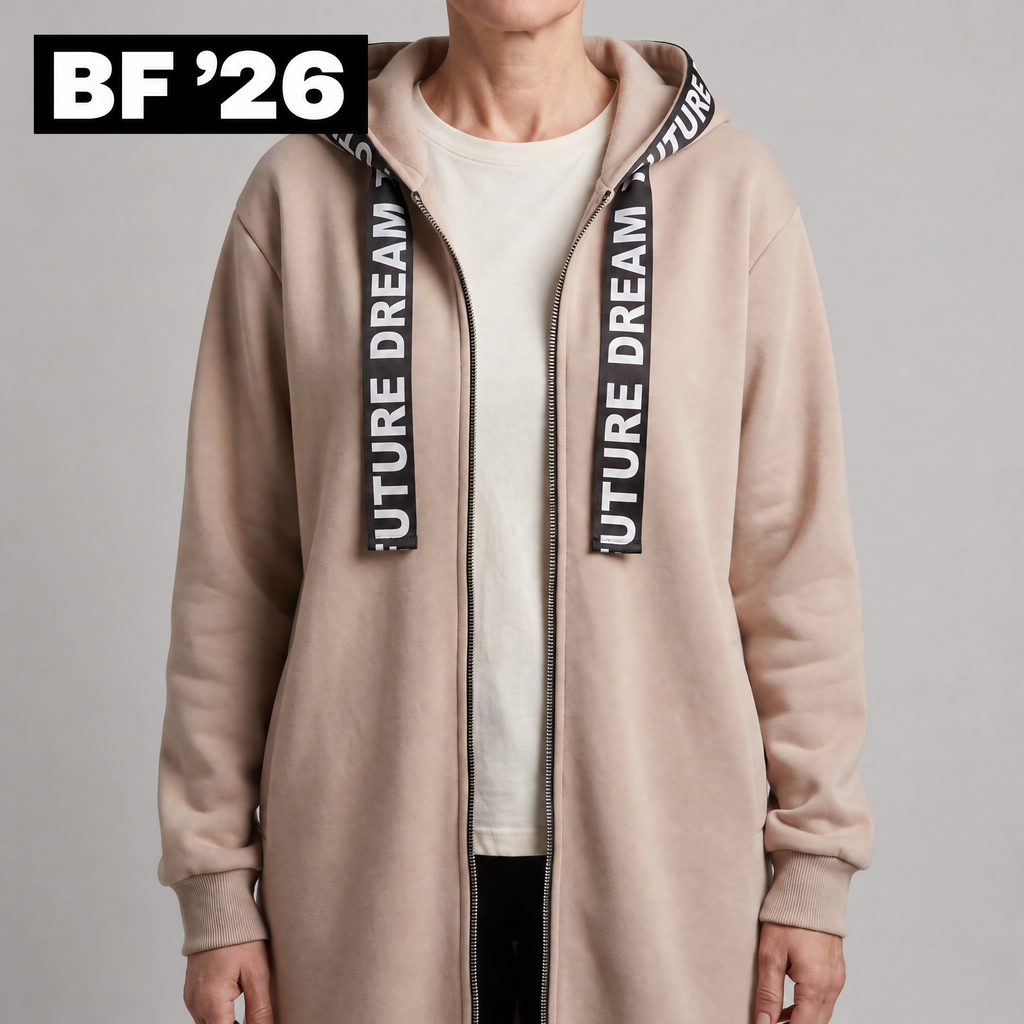 CASUAL LUXE HOODED SWEATSHIRT COAT