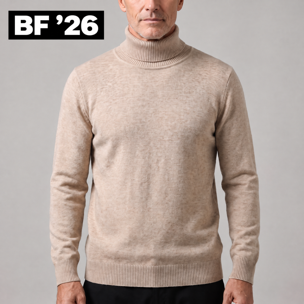 ELEGANT CASHMERE ROLL NECK KNIT