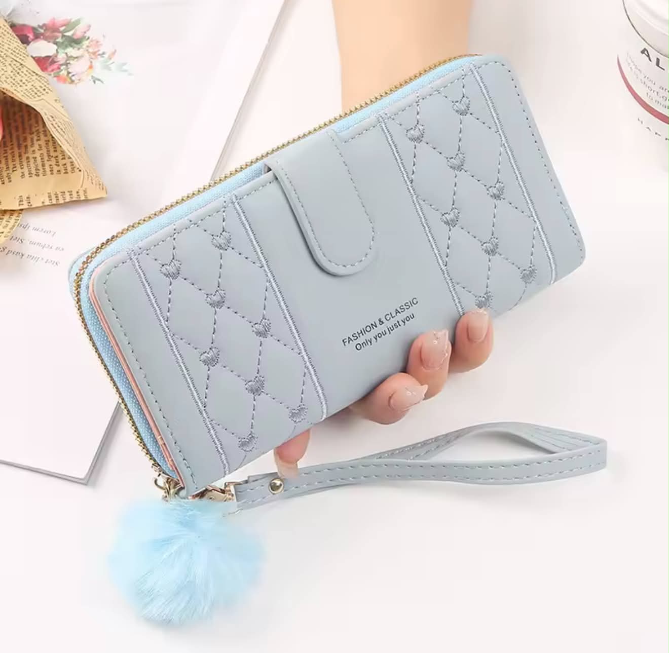 legant Quilted Zip Wallet for Women