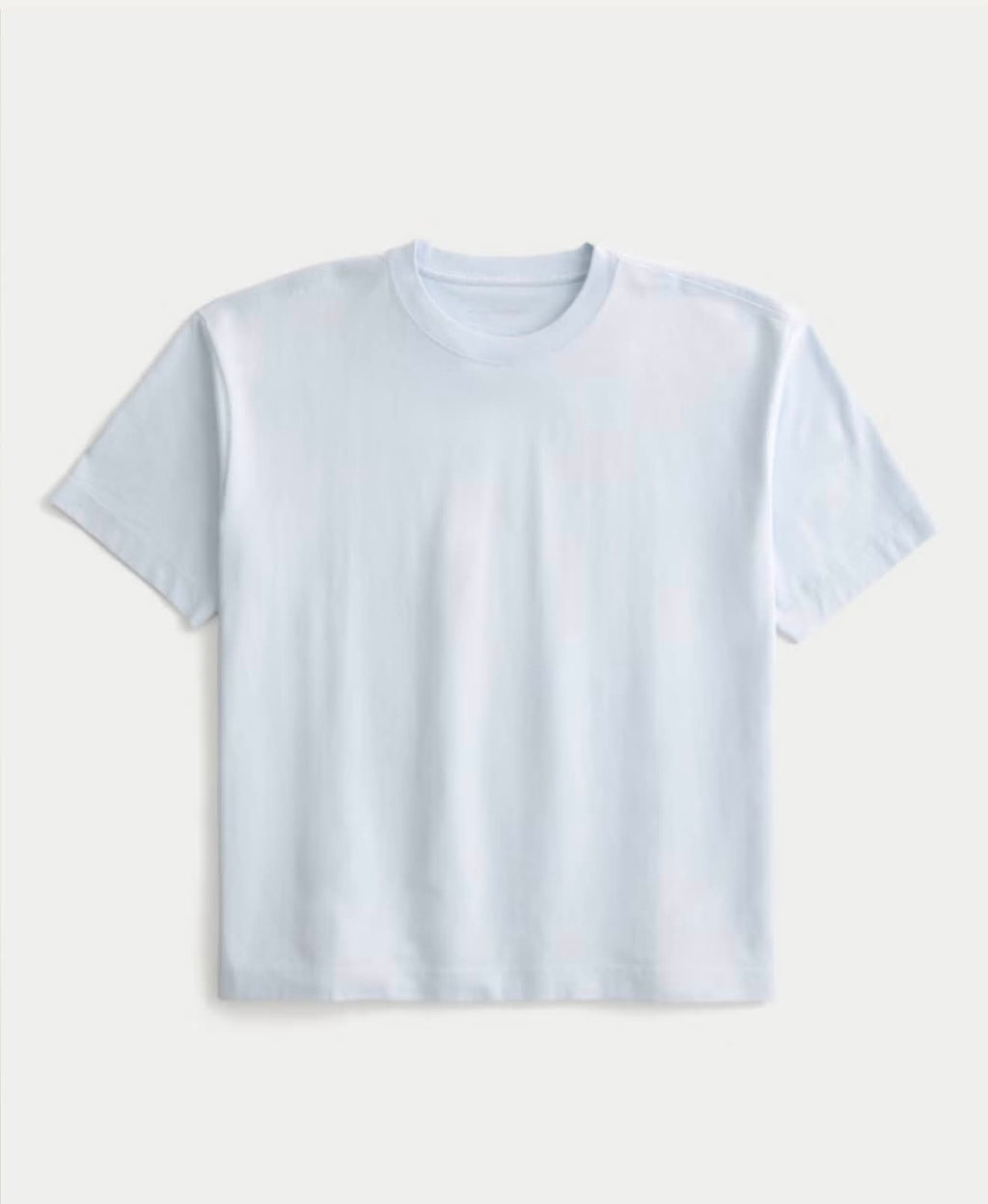 Camiseta de algodón gruesa de corte cuadrado y cuello redondo