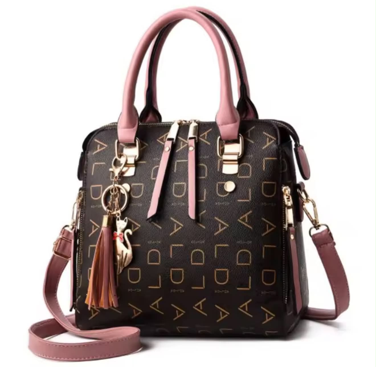 Luxury Monogram Handbag with Tassel Charm