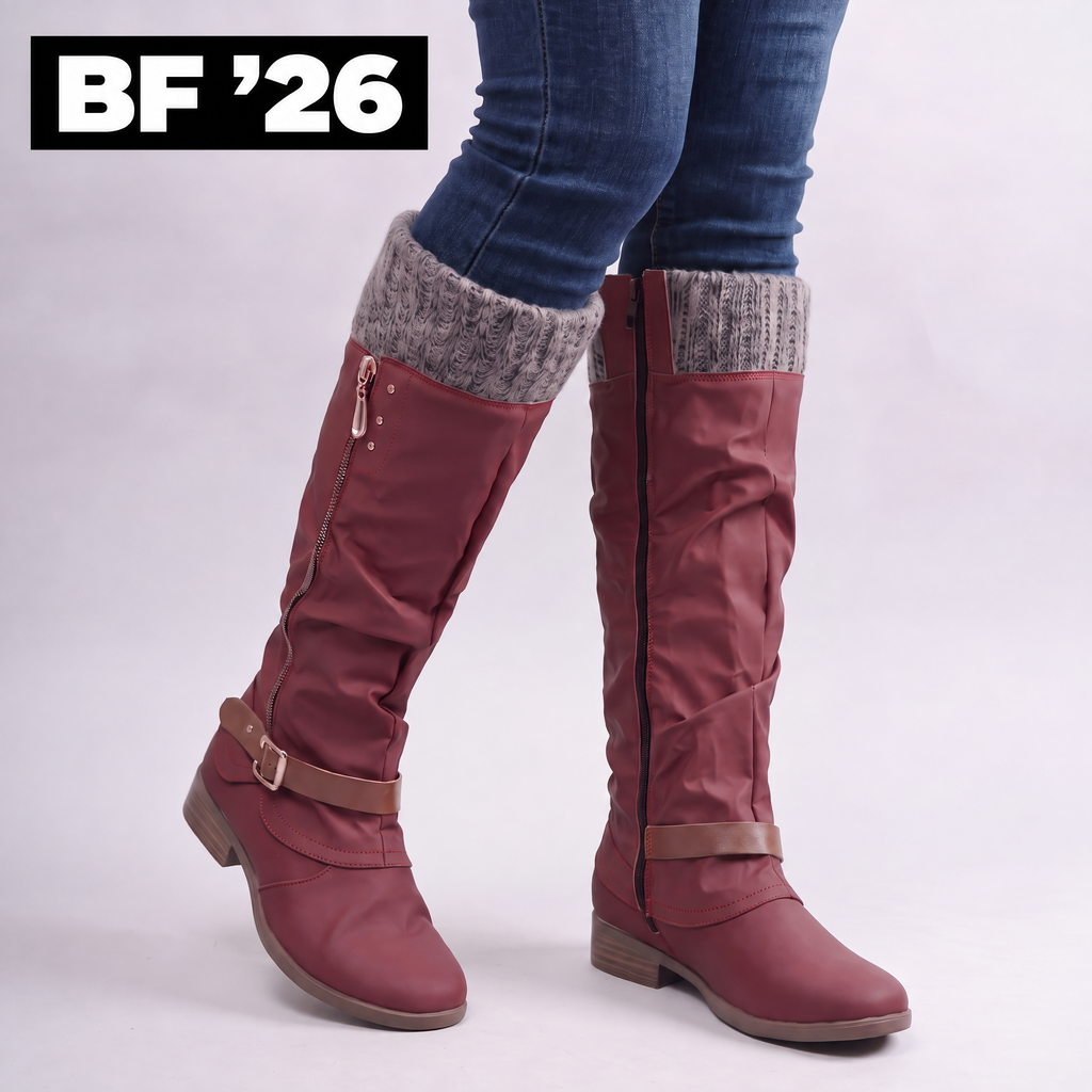 COSY KNIT TOP KNEE HIGH BOOTS