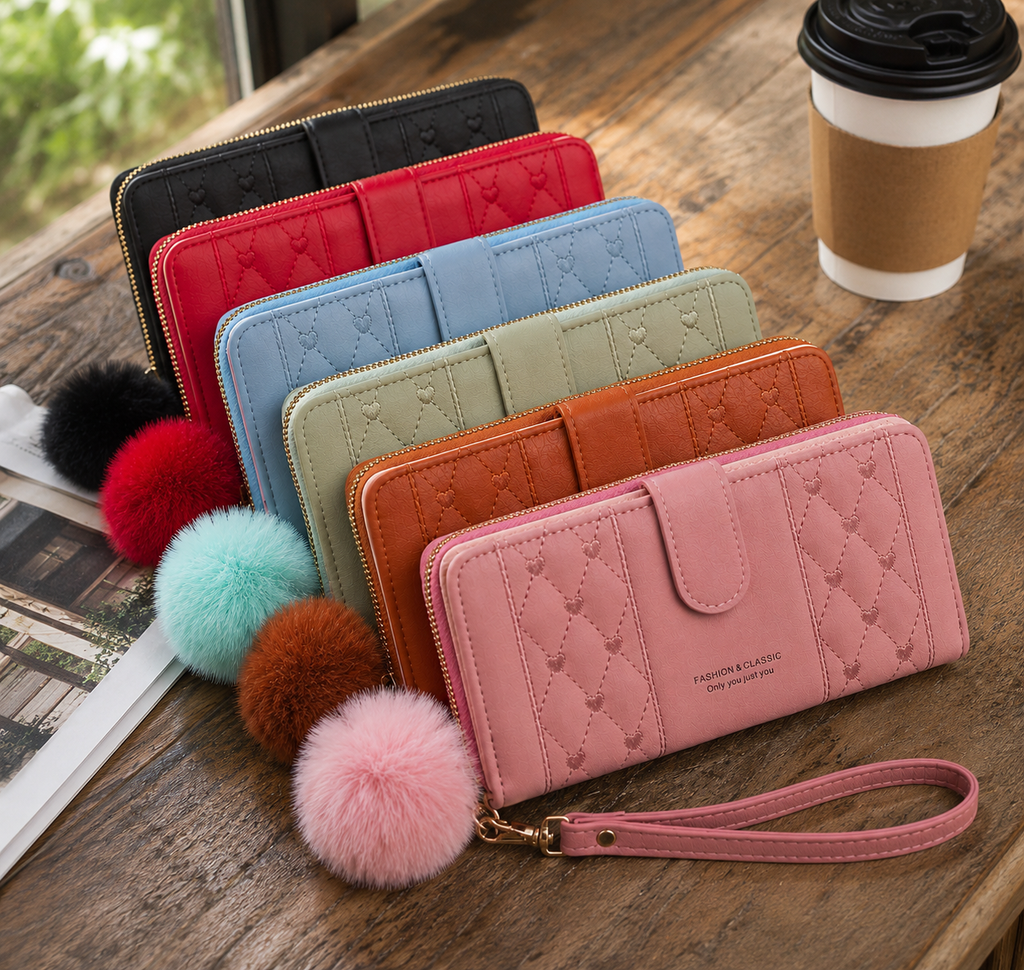 legant Quilted Zip Wallet for Women