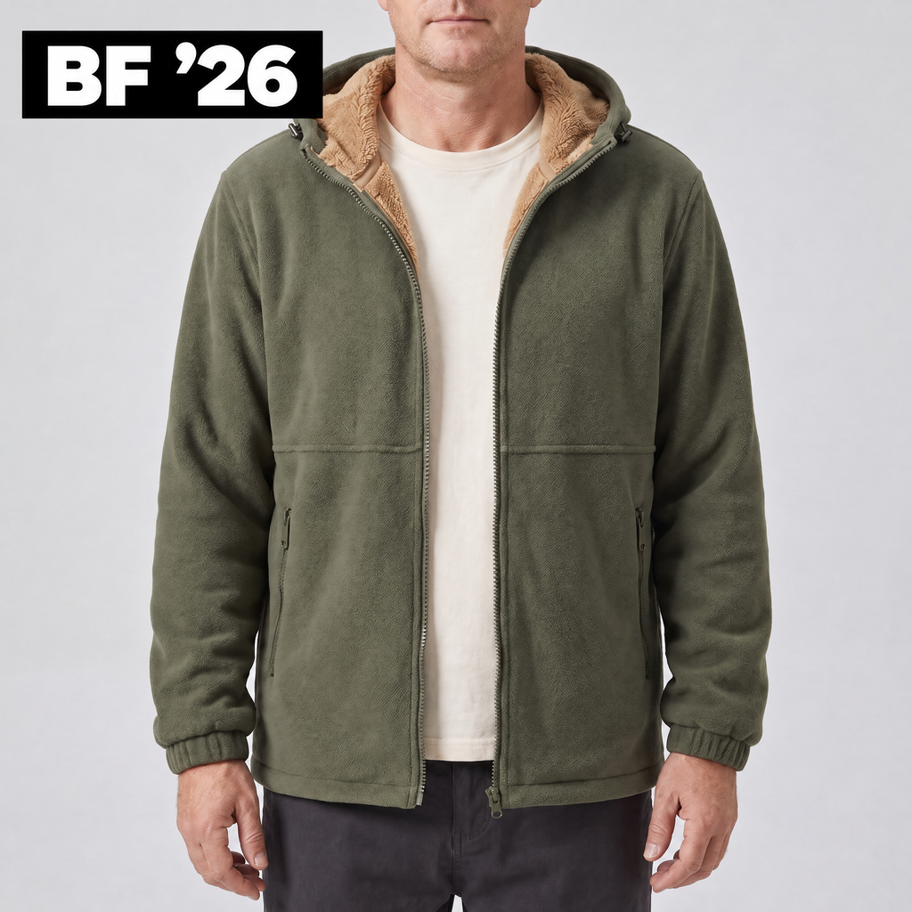 SHERPA LINED FLEECE HOODED JACKET