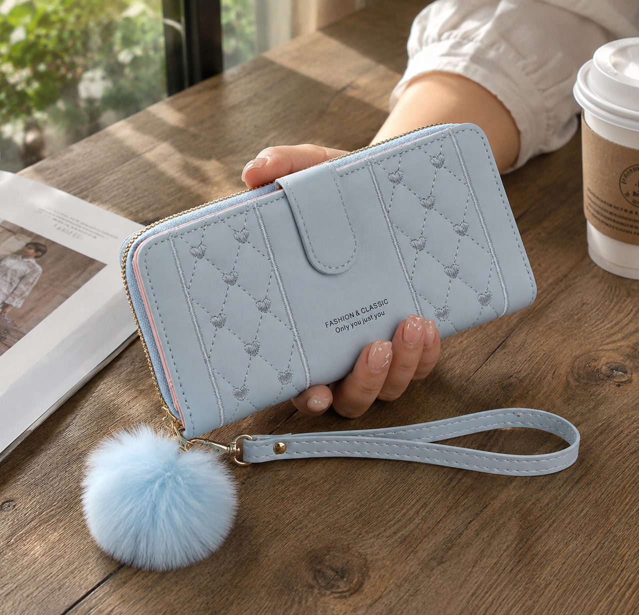 legant Quilted Zip Wallet for Women