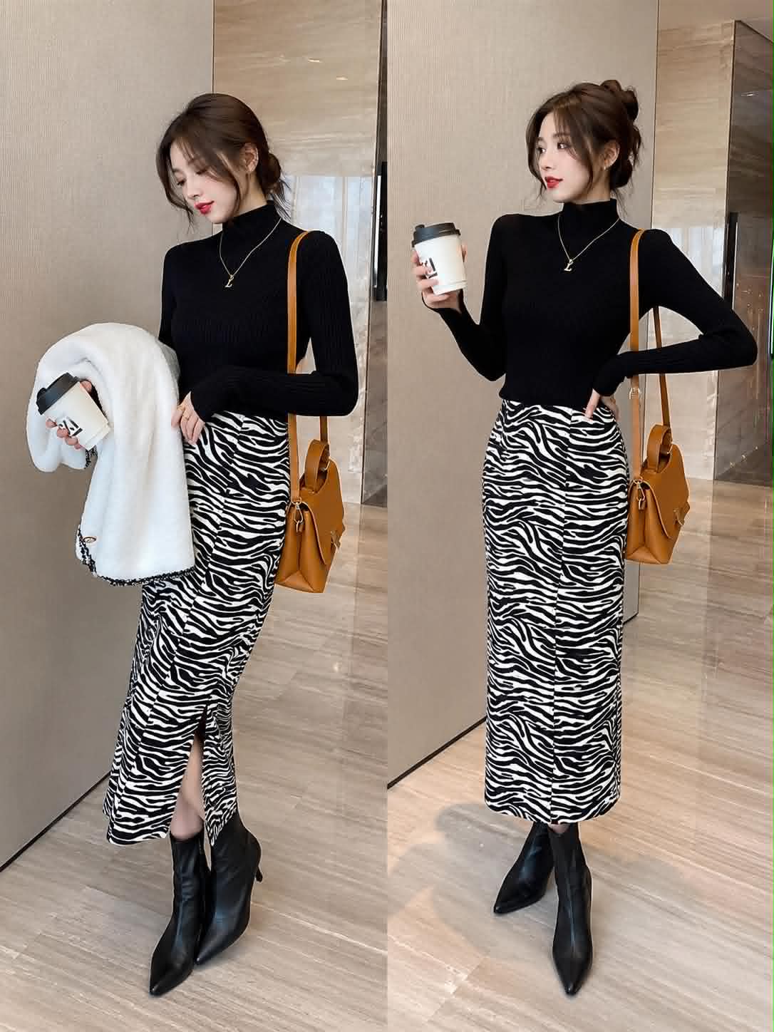 Women’s Ribbed Turtleneck Sweater – Long Sleeve Slim Fit Knit Top
