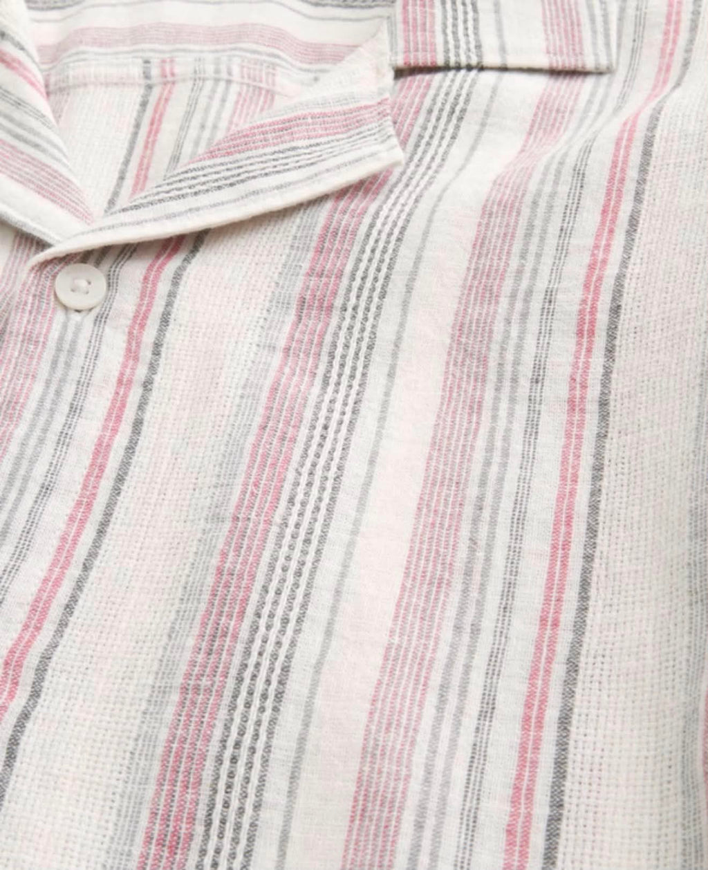Men’s Relaxed Linen Blend Striped Short Sleeve Shirt