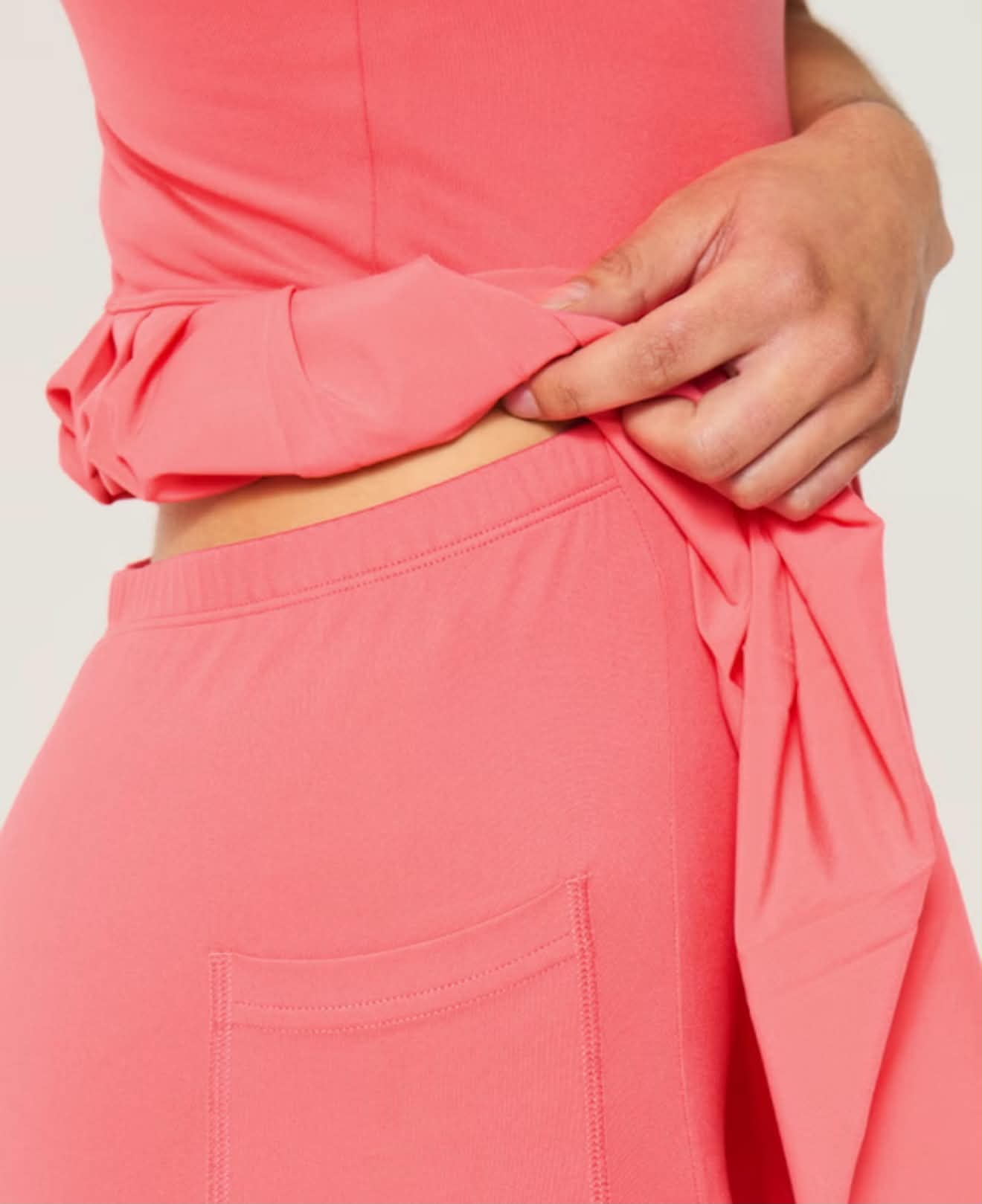Pink Pleated Active Mini Dress