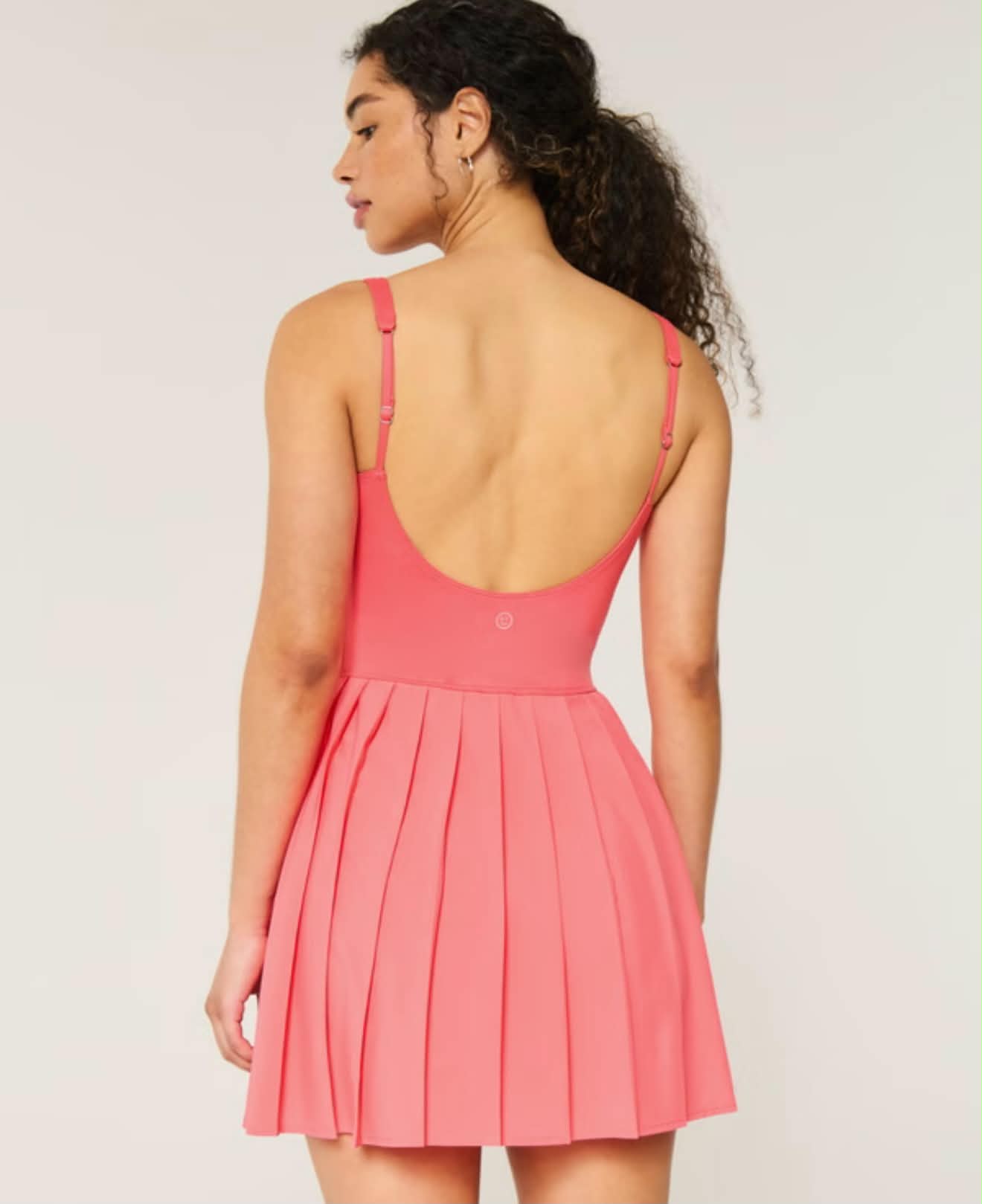 Pink Pleated Active Mini Dress