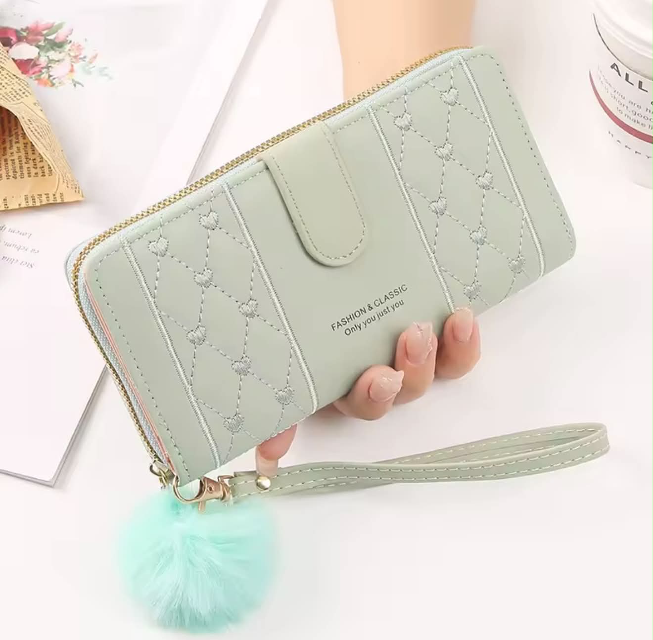 legant Quilted Zip Wallet for Women