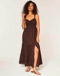 Brown Lace Maxi Dress