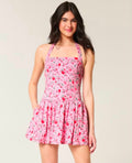 Vestido mini con cintura baja y tirantes