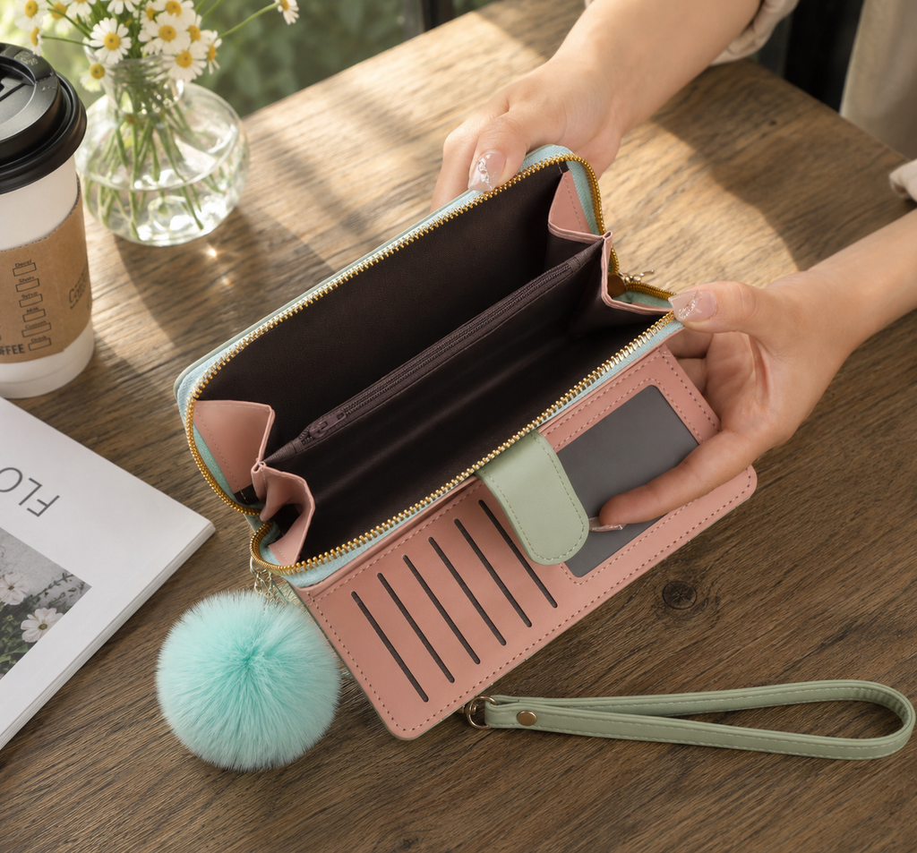 legant Quilted Zip Wallet for Women