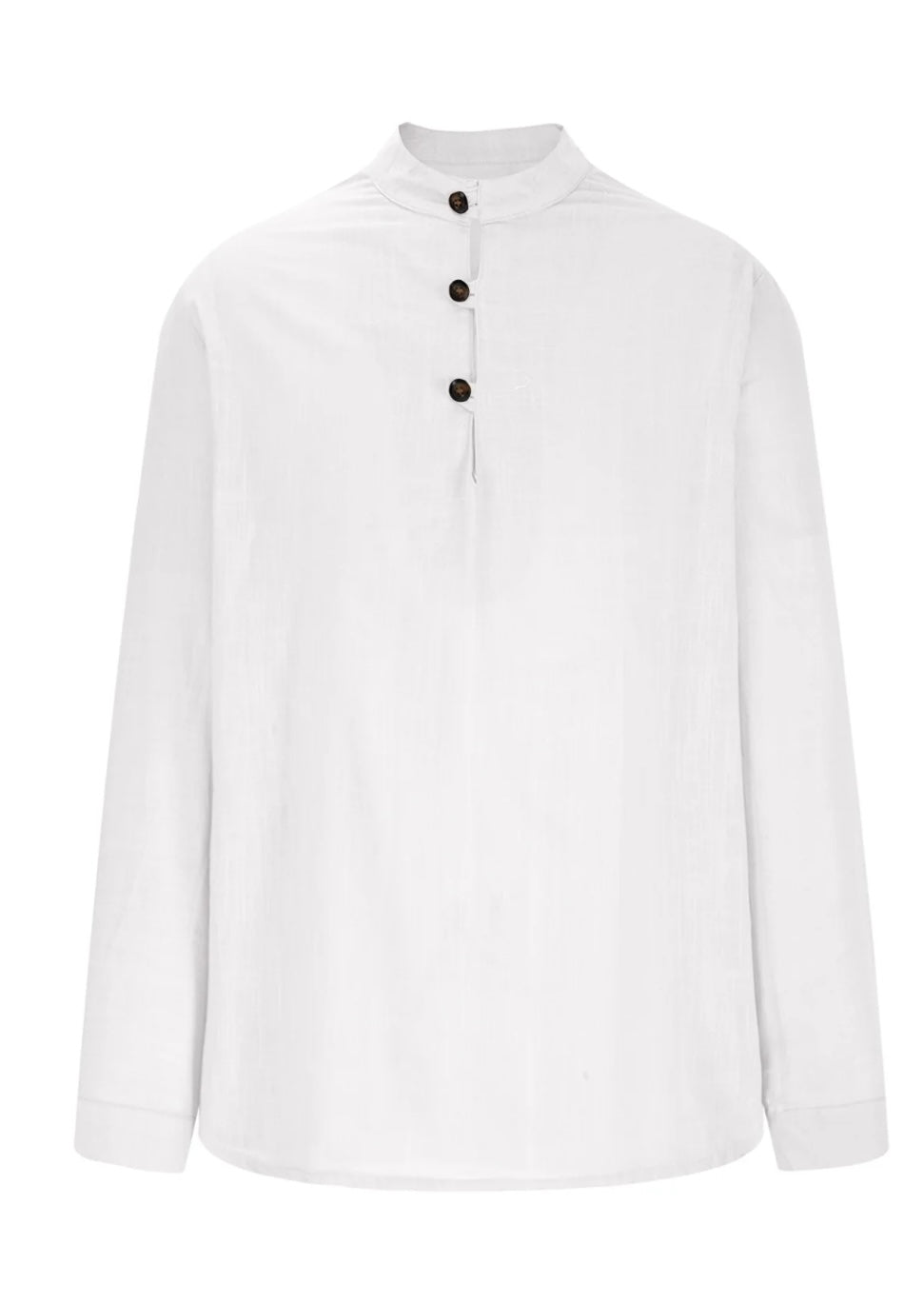 Men’s Premium Linen Henley Shirt – White