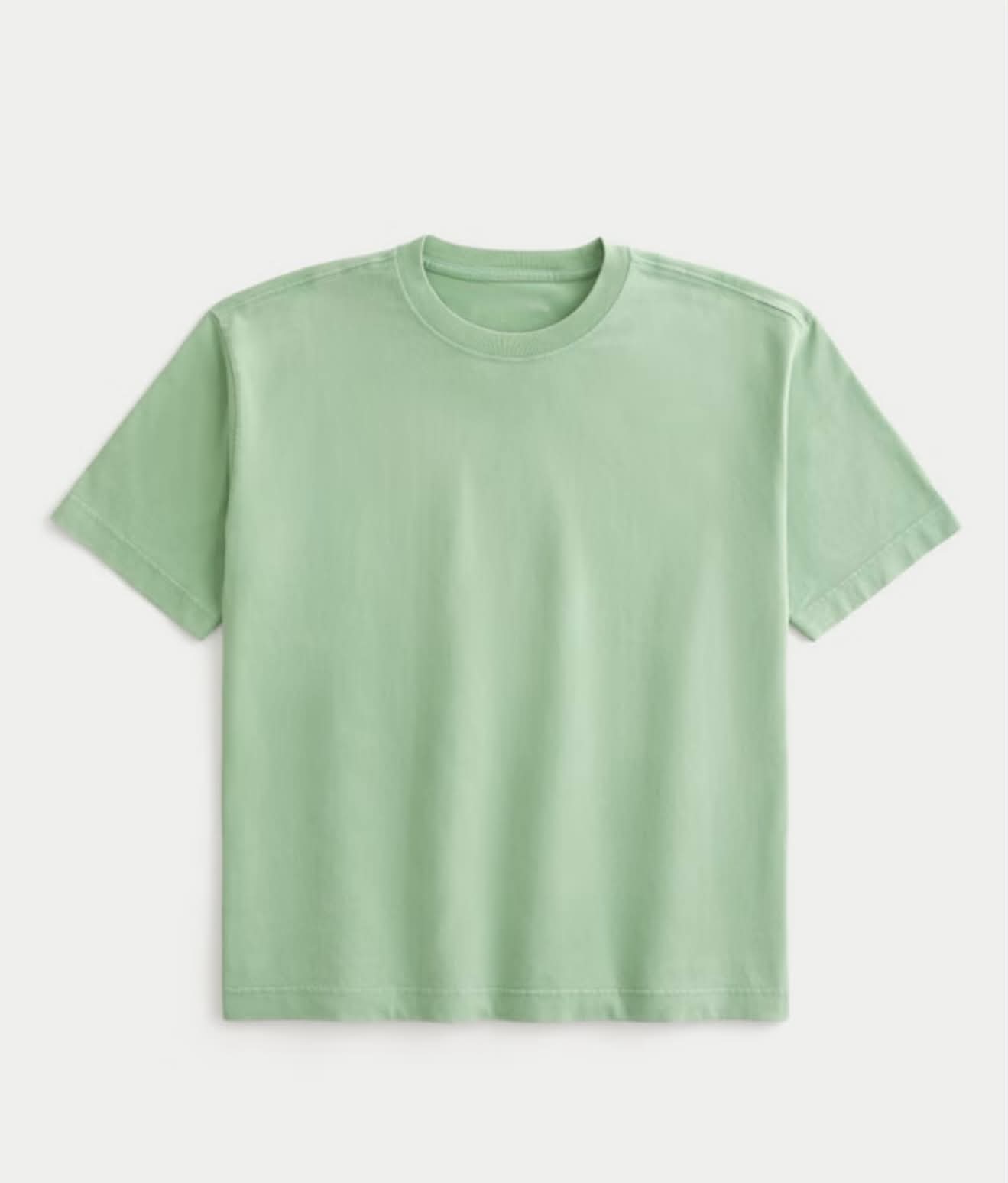 Camiseta de algodón gruesa de corte cuadrado y cuello redondo