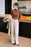 Women’s Ribbed Turtleneck Sweater – Long Sleeve Slim Fit Knit Top