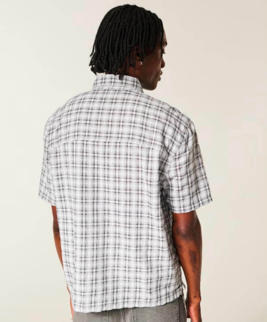 Men’s Short Sleeve Plaid Seersucker Shirt