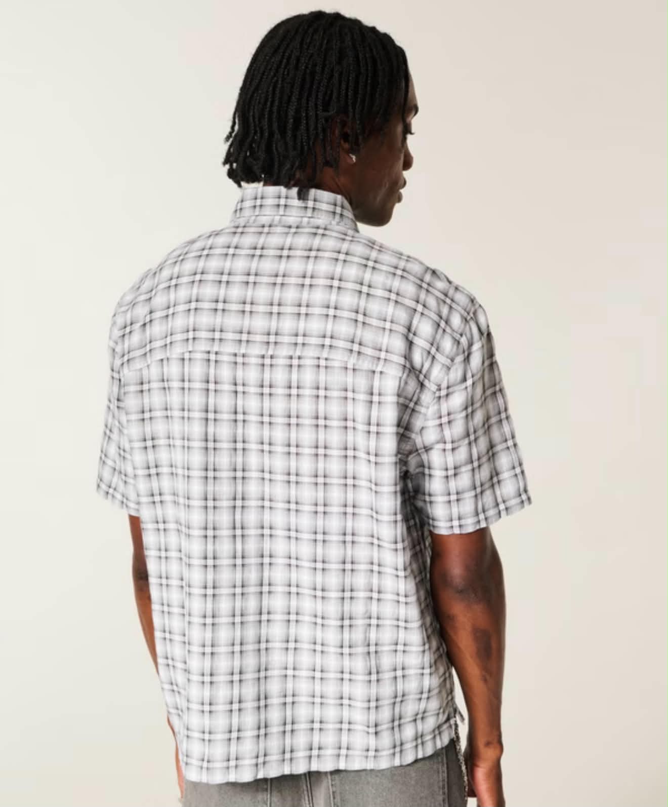 Men’s Short Sleeve Plaid Seersucker Shirt