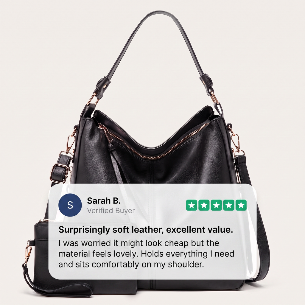 CAMELLIA LEATHER HOBO BAG