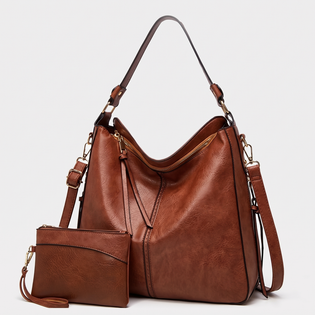 CAMELLIA LEATHER HOBO BAG