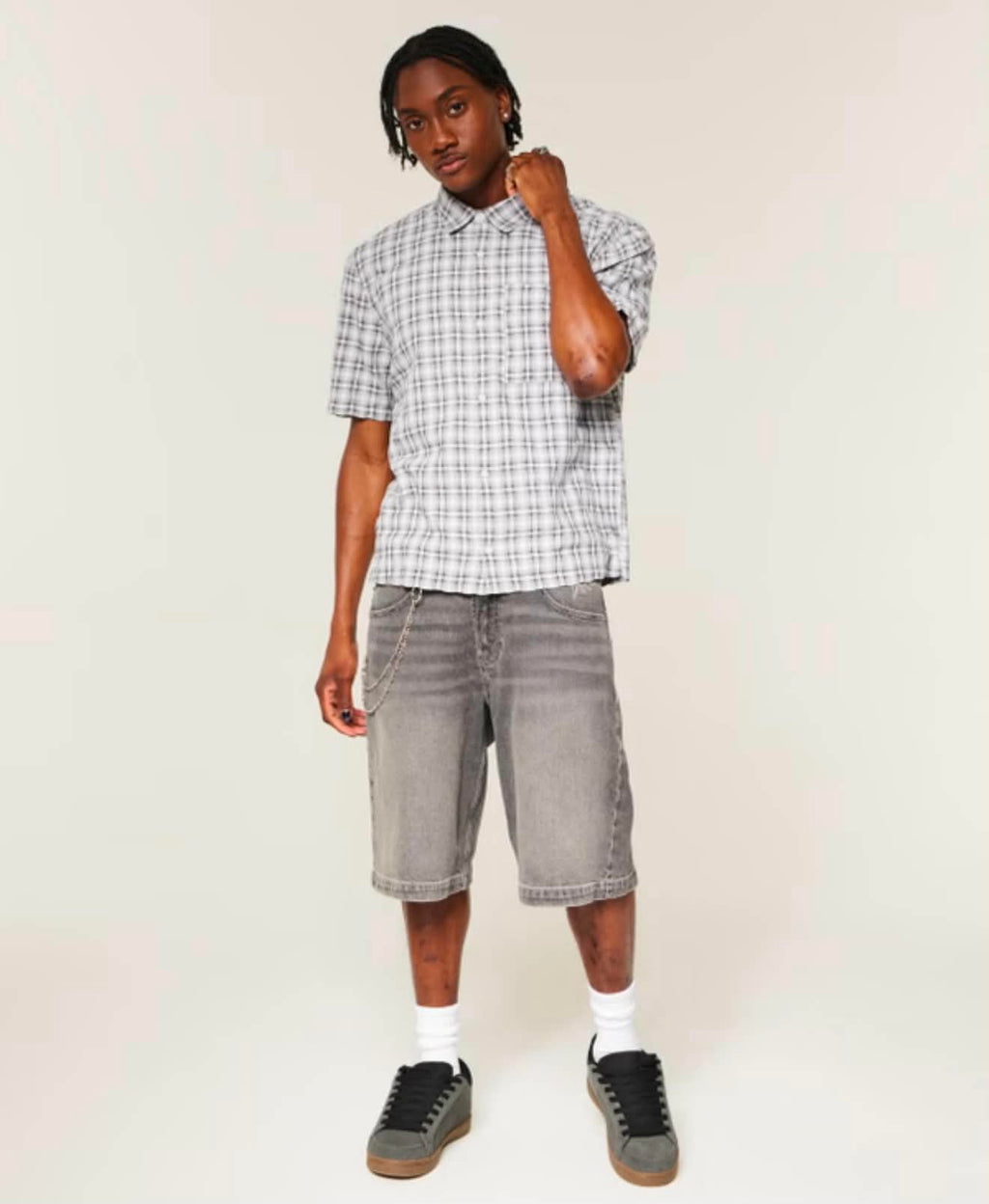 Men’s Short Sleeve Plaid Seersucker Shirt