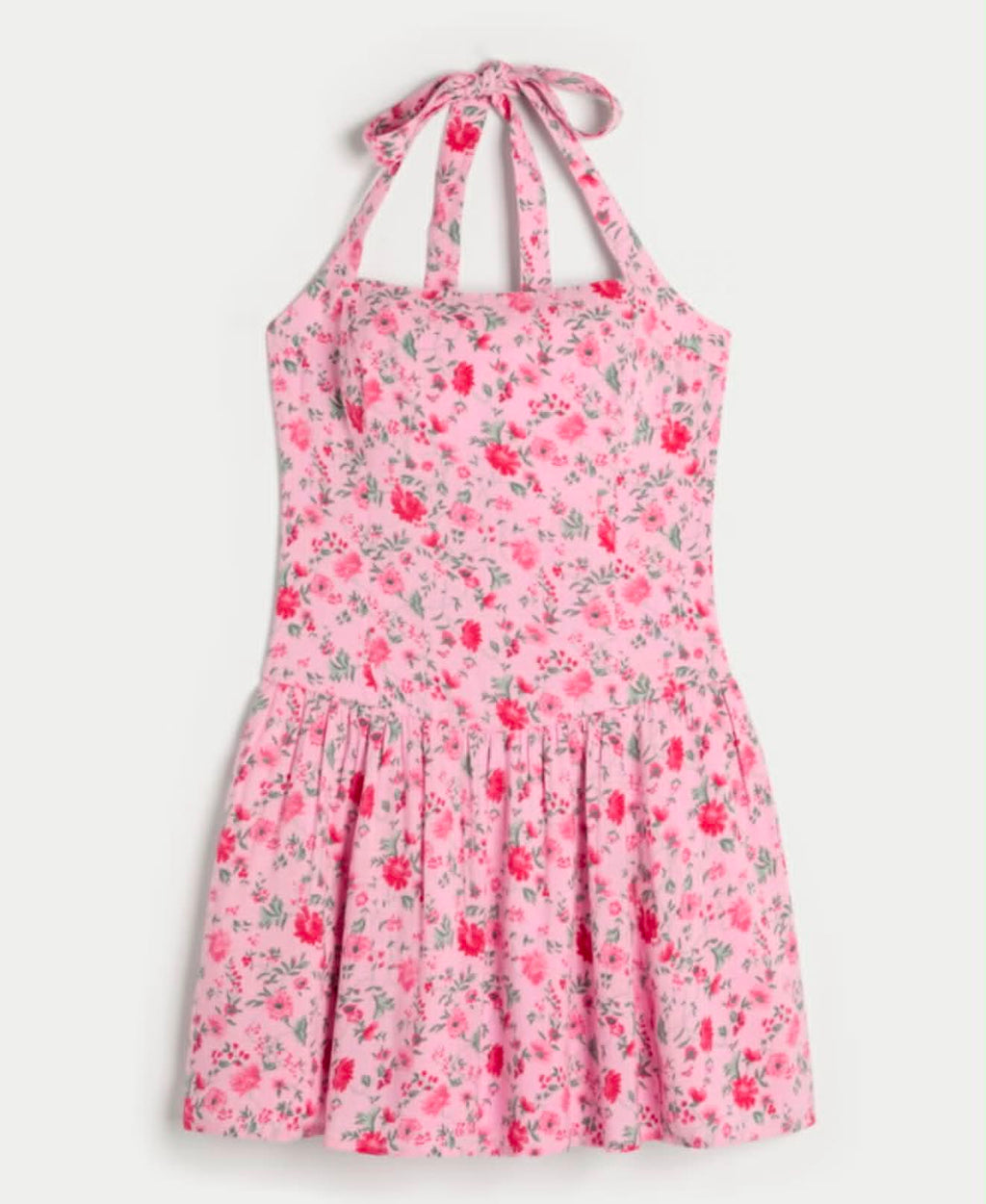 Vestido mini con cintura baja y tirantes