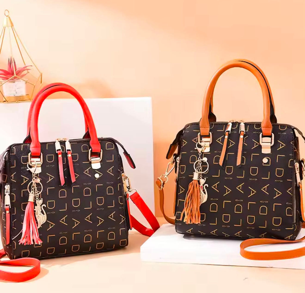 Luxury Monogram Handbag with Tassel Charm