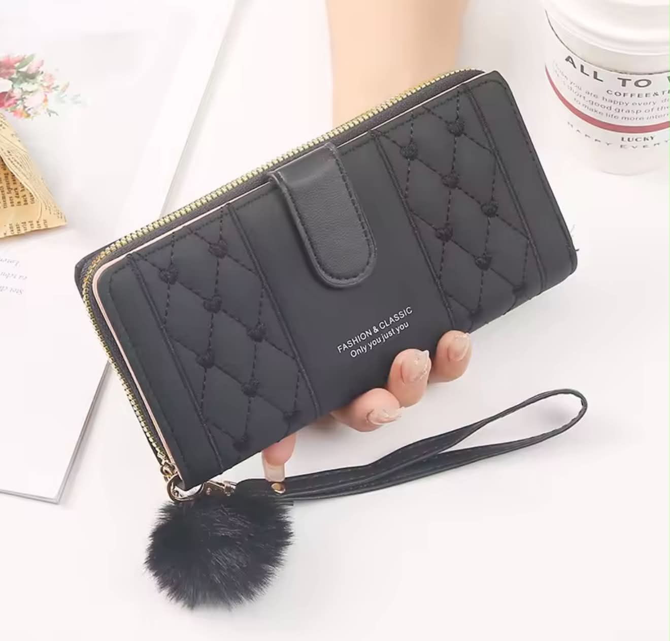 legant Quilted Zip Wallet for Women