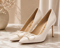 The Carnival Heel — Pointed-Toe Stiletto with Metallic Buckle
