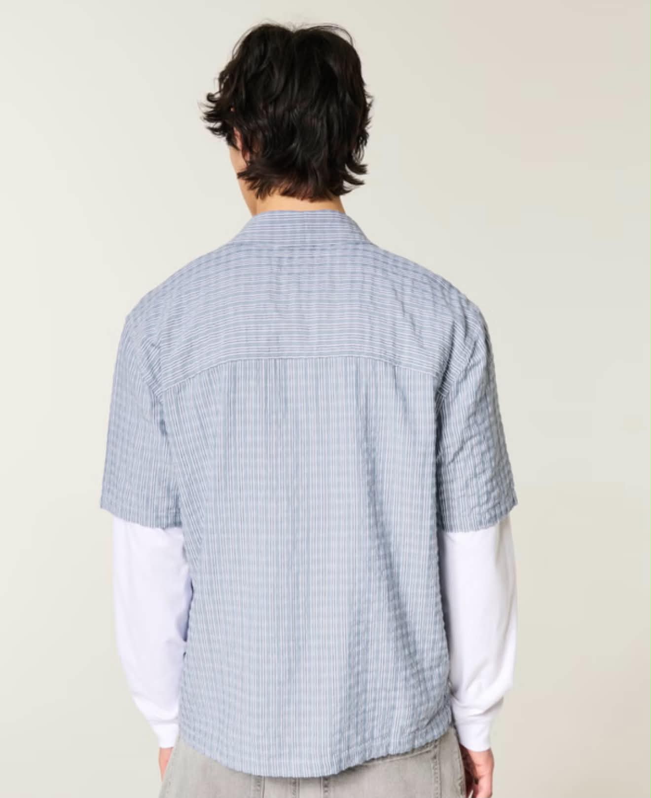 Textured Seersucker Short Sleeve Shirt