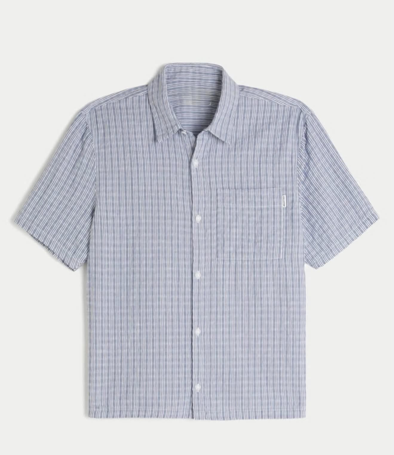 Textured Seersucker Short Sleeve Shirt