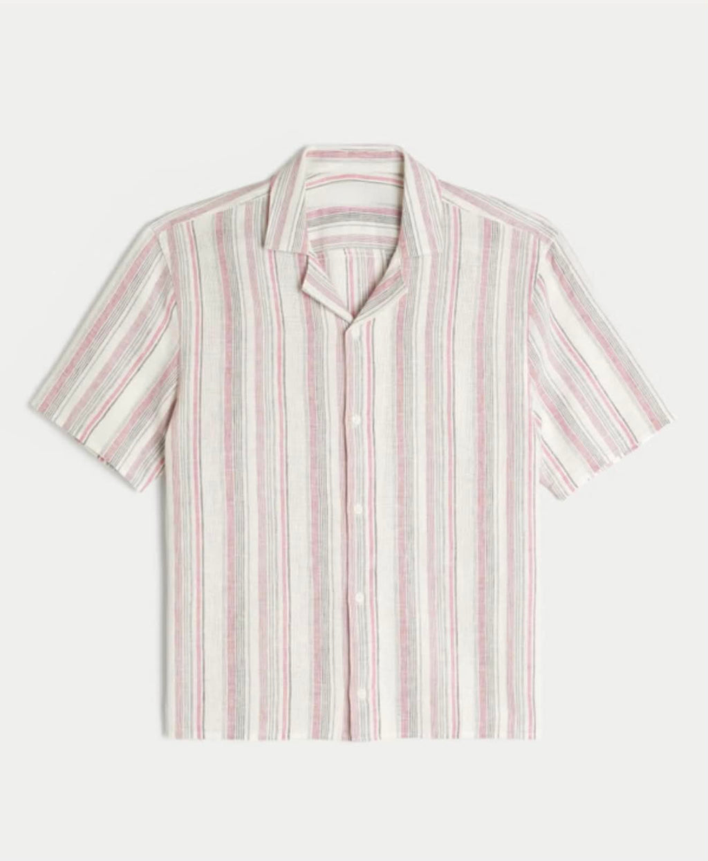 Men’s Relaxed Linen Blend Striped Short Sleeve Shirt